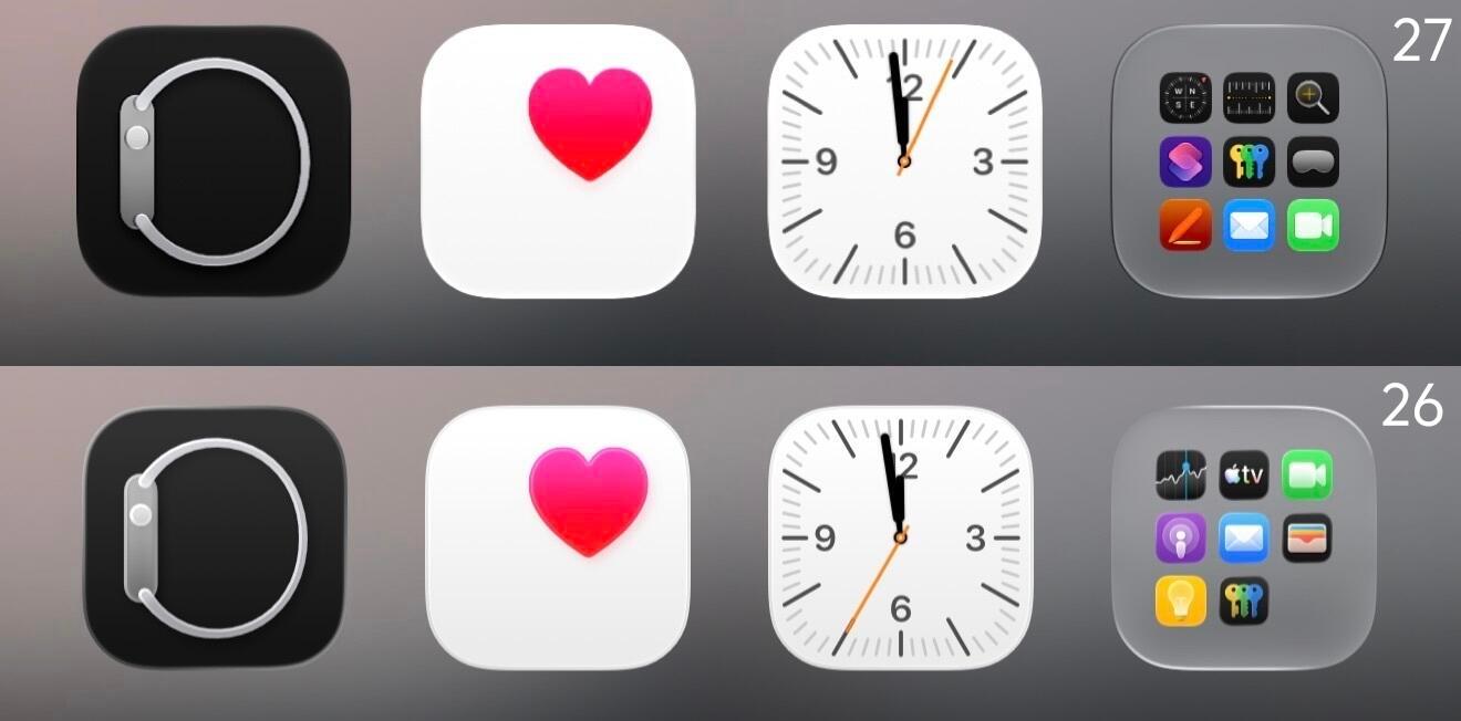 iOS27与iOS26 的UI对比 