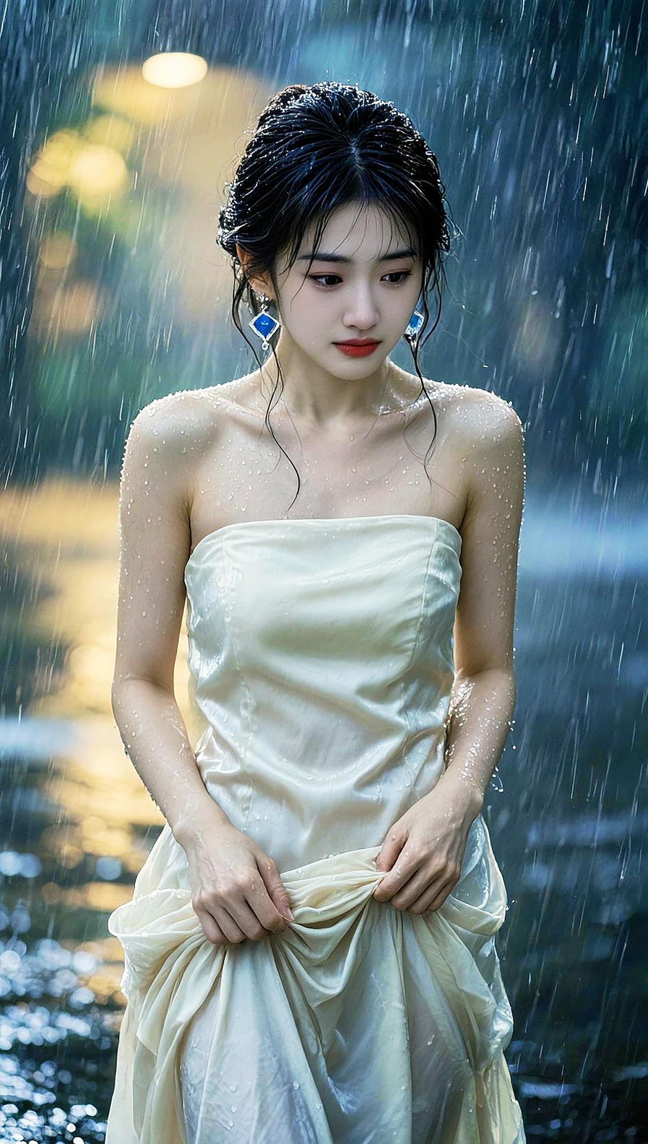 AI雨夜破碎写真 抖音ai创作 雨天氛围感 雨天拍照 破碎感