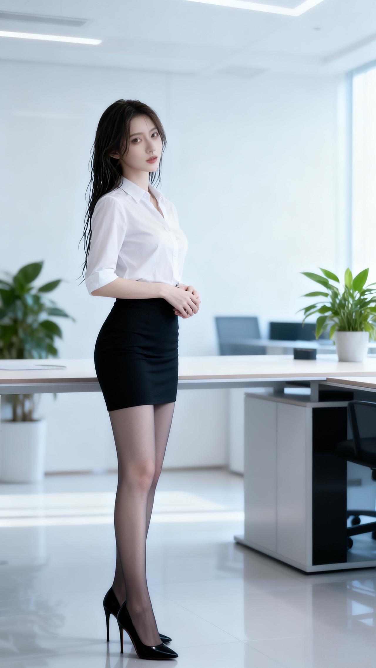 职场女性穿什么裙子好看? 美女 上班穿搭