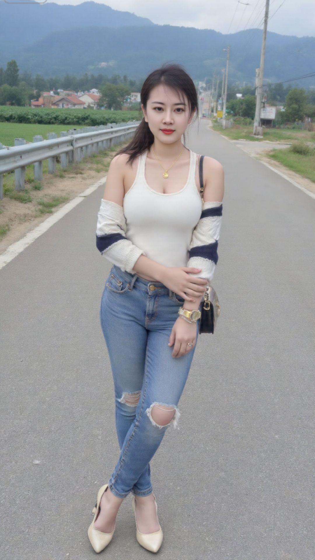 紧身牛仔裤 好身材好气质