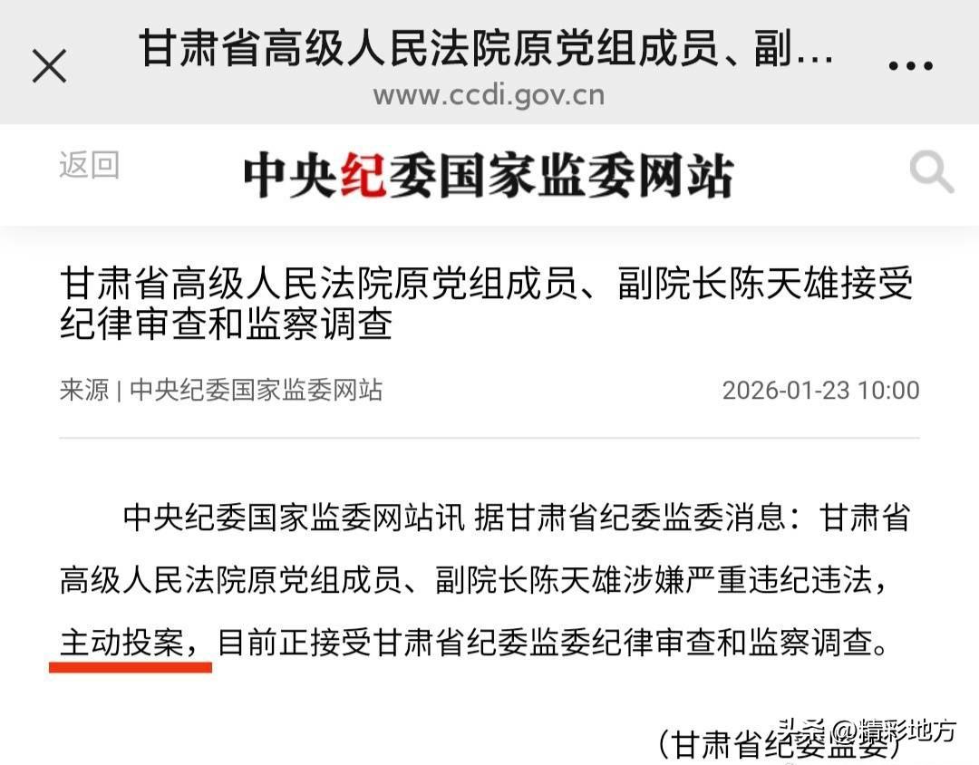 甘肃省法院副院长陈天雄主动投案！
他专业是教数学的，没有任何法律专业教育背景，竟