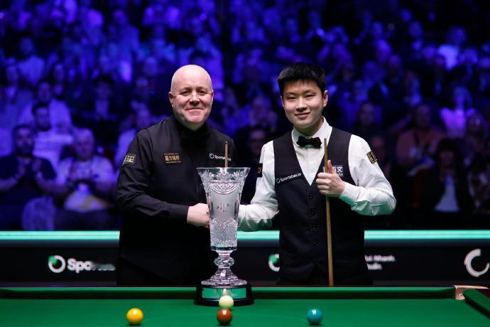 赵心童的决赛胜率百分之百。

到今天凌晨扳倒希金斯夺得斯诺克球员锦标赛冠军为止，