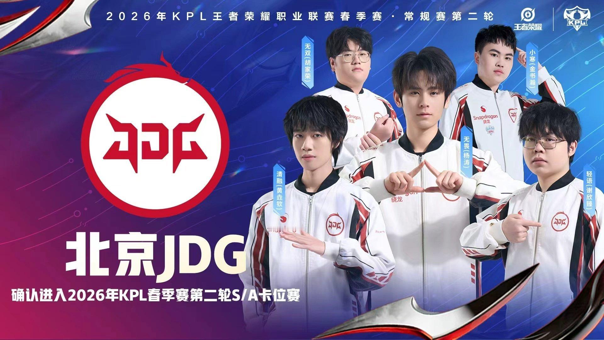 JDG拿下四连胜JDG确定卡位赛北京JDG 拿下四连胜，确认进入第二轮S/A卡位
