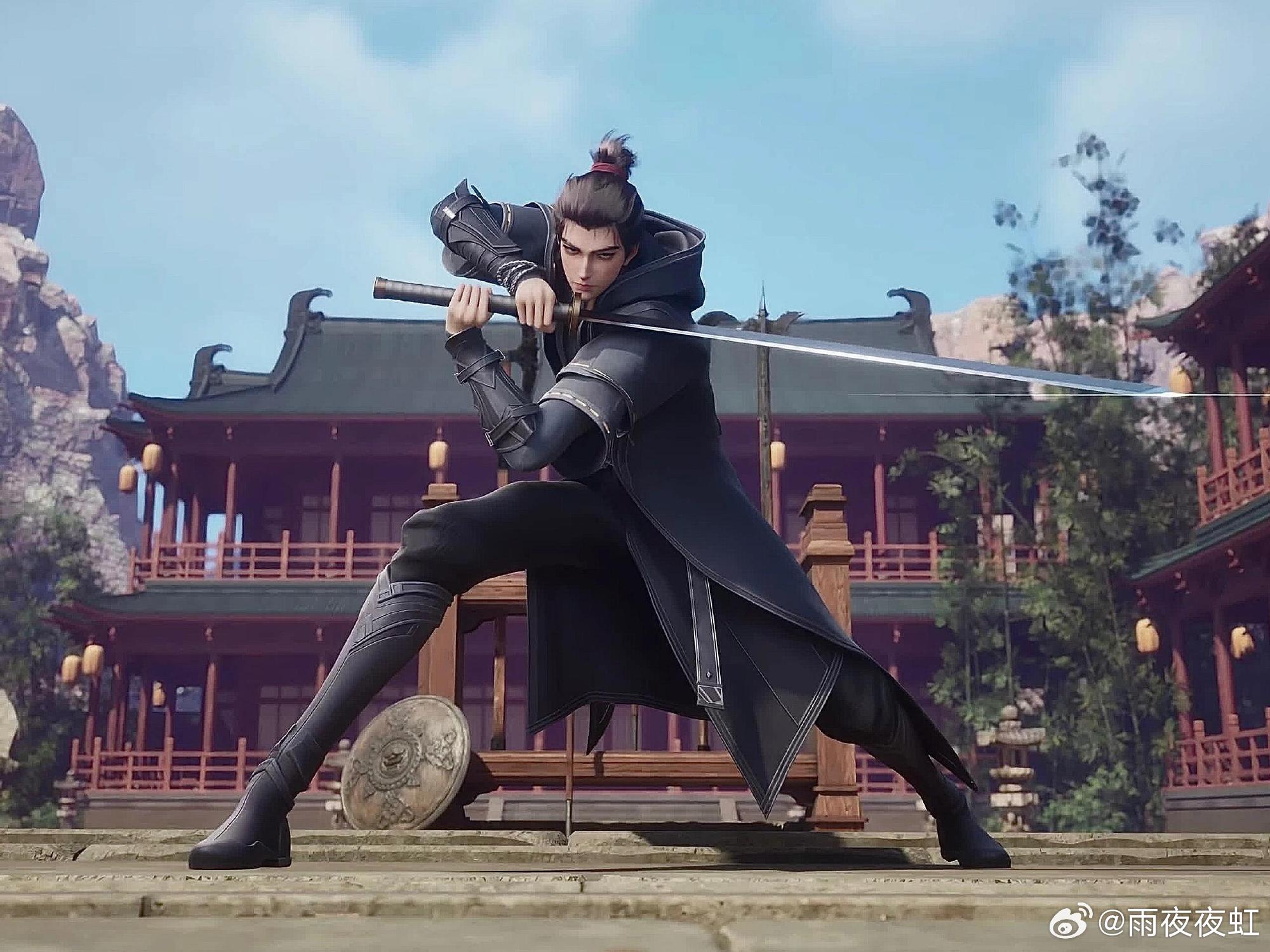 沧元图3孟川新造型曝光川少换装啦！黑色劲装蓝银点缀，暗纹护腰低调奢华，长刀与服饰