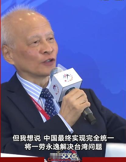 其实崔大使的原话是，中国最终实现完全统一（这是前提），将一劳永逸解决台湾问题（指