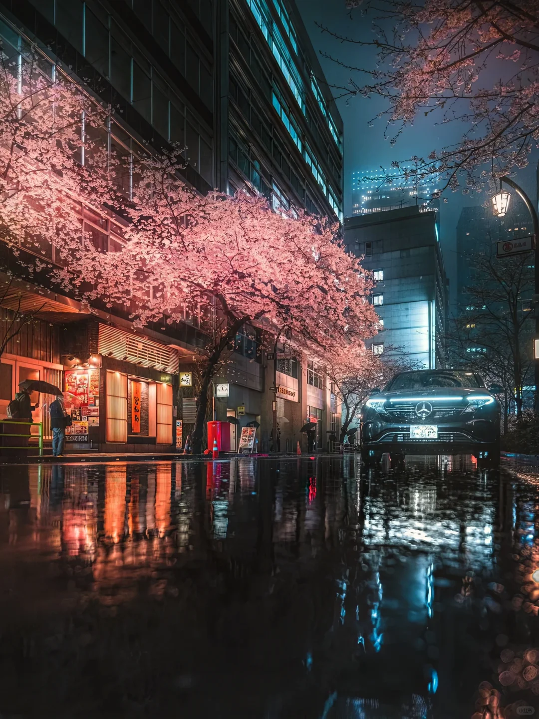 雨后的东京街道，感受浪漫与清新
