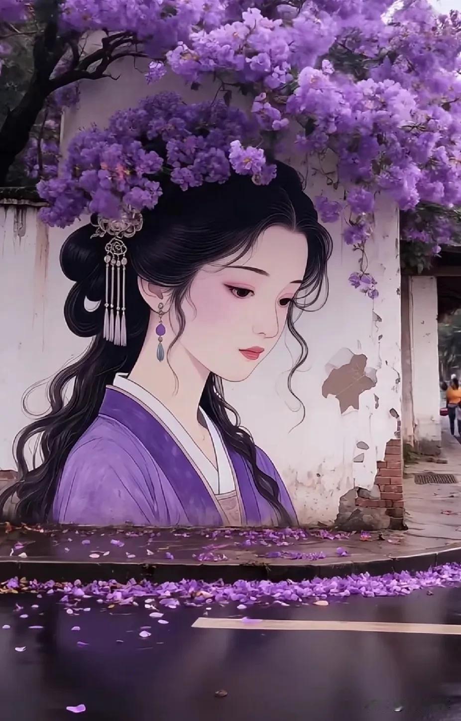 将人物画与自然植物结合创造出立体画，实在是令人惊叹的艺术形式。那灵动的人物形象仿