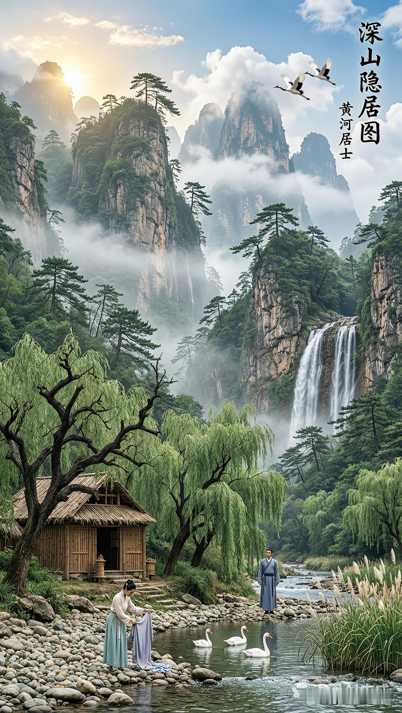 深山隐居图