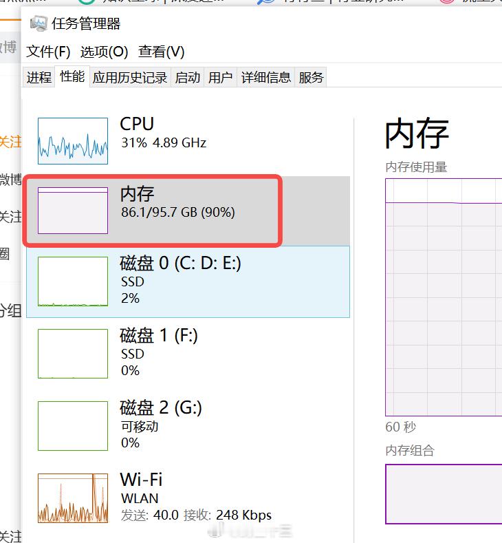 a股 你看我的笔记本内存早上已使用83G[泪奔]（是内存，不是硬盘）机会是不是在