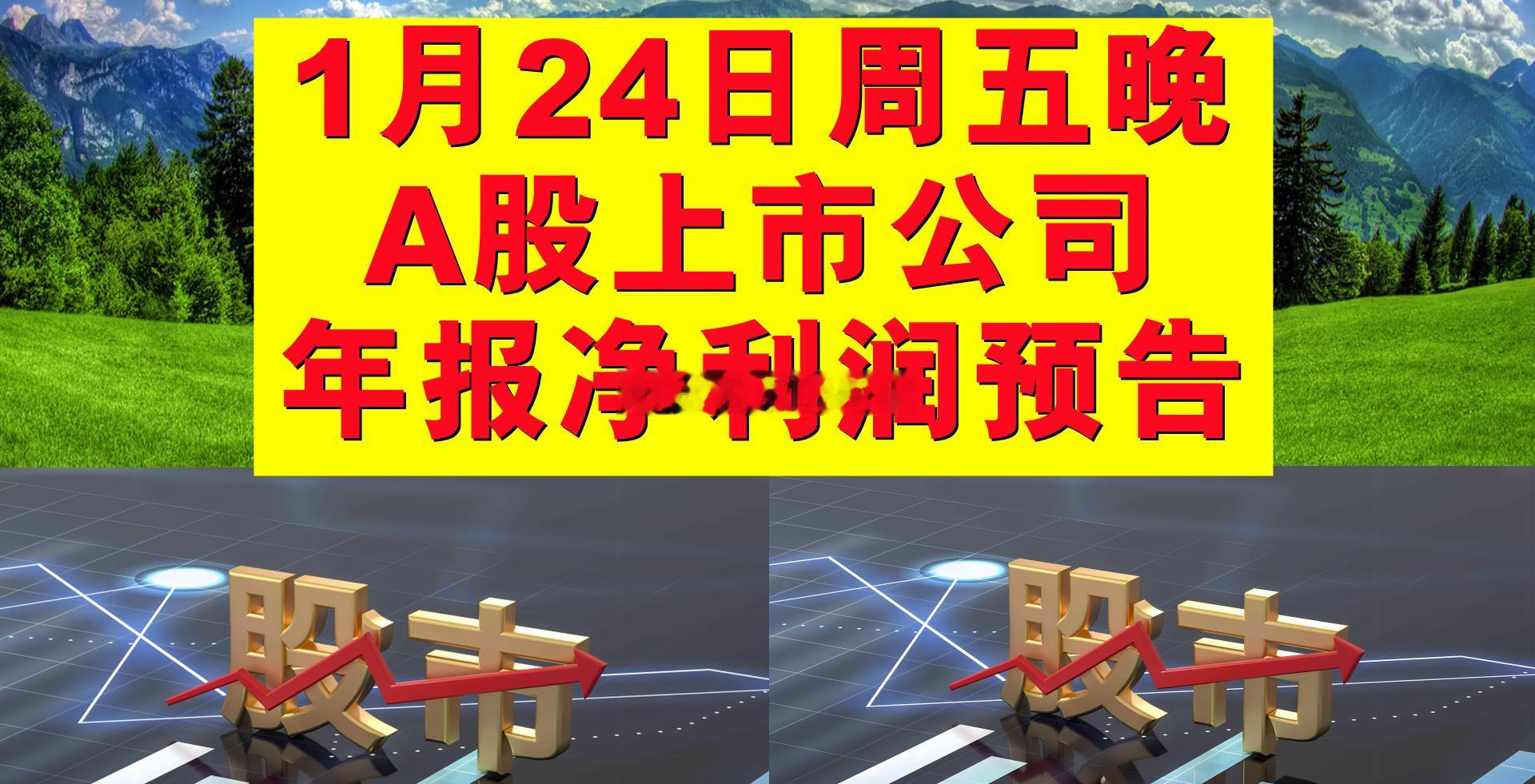 1月24日周五晚间A股上市公司年报净利润预告。-证券简称-净利润-同比增长(文中