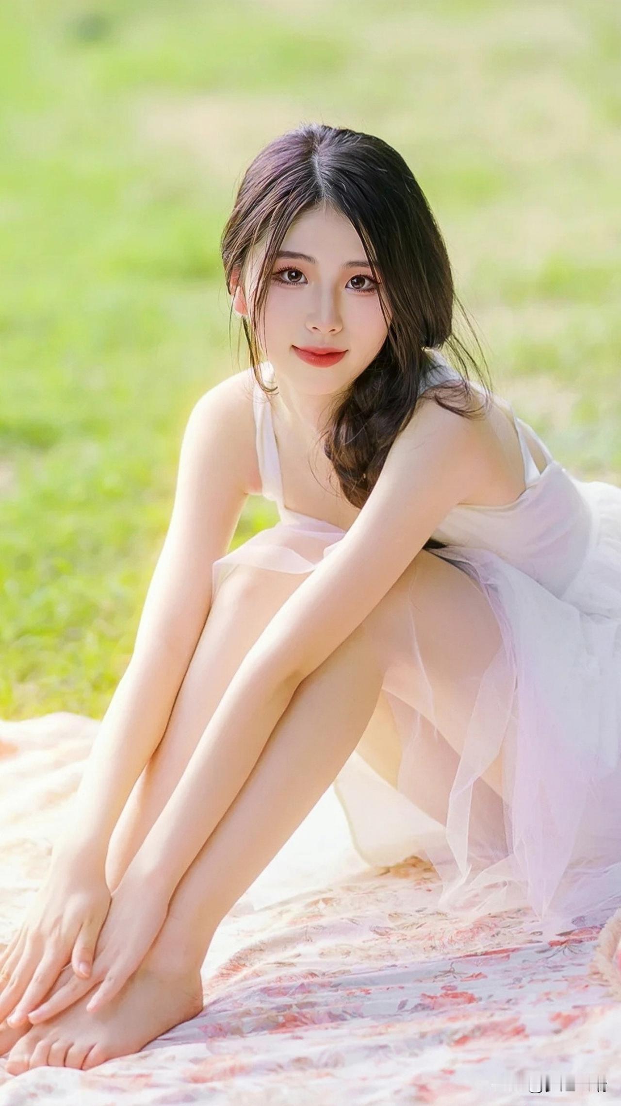 绿草如茵映碧空，花影摇曳入梦来。