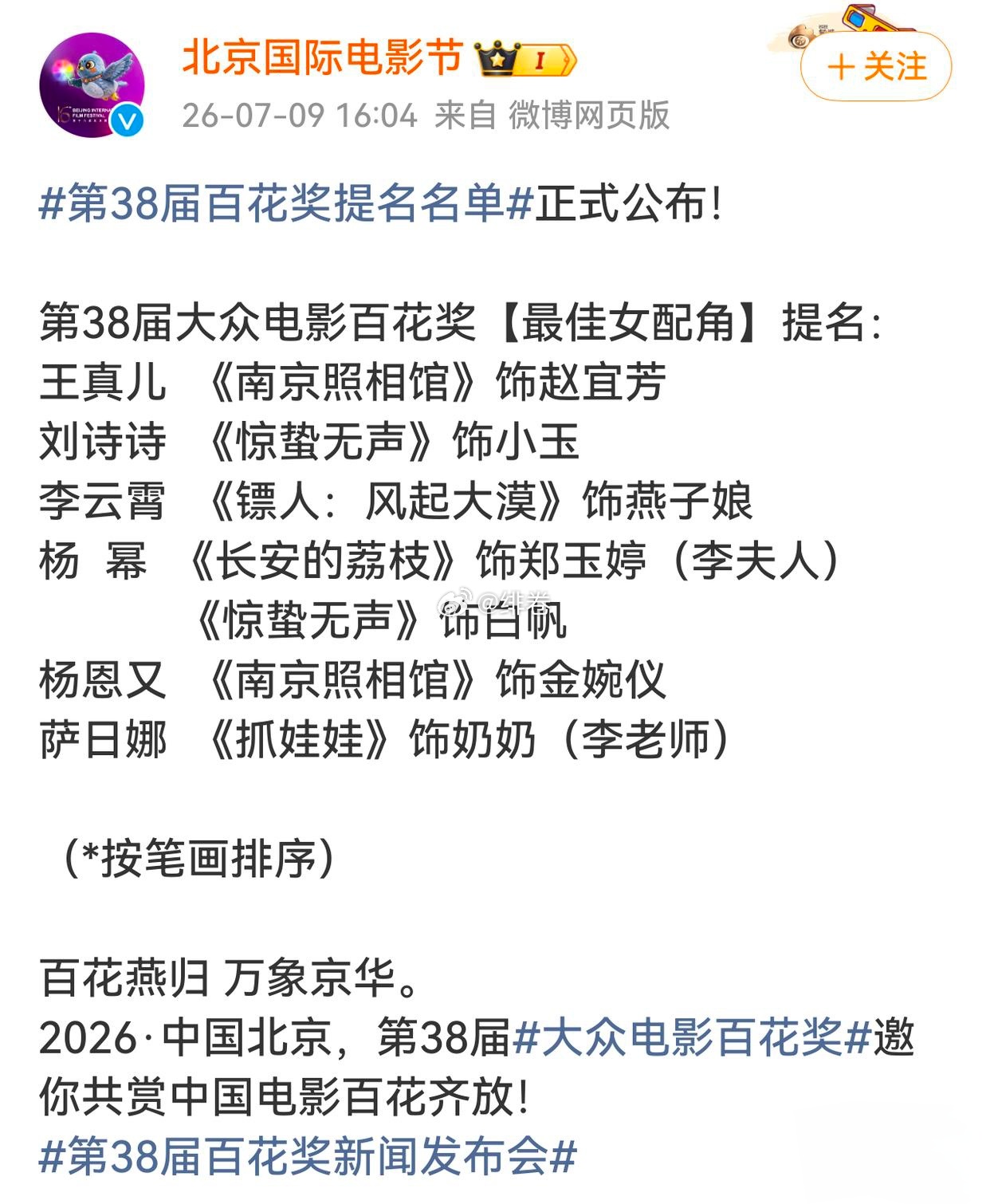 杨幂和刘诗诗都被百花奖提名最佳女配了，你们说她俩谁会获奖？ 