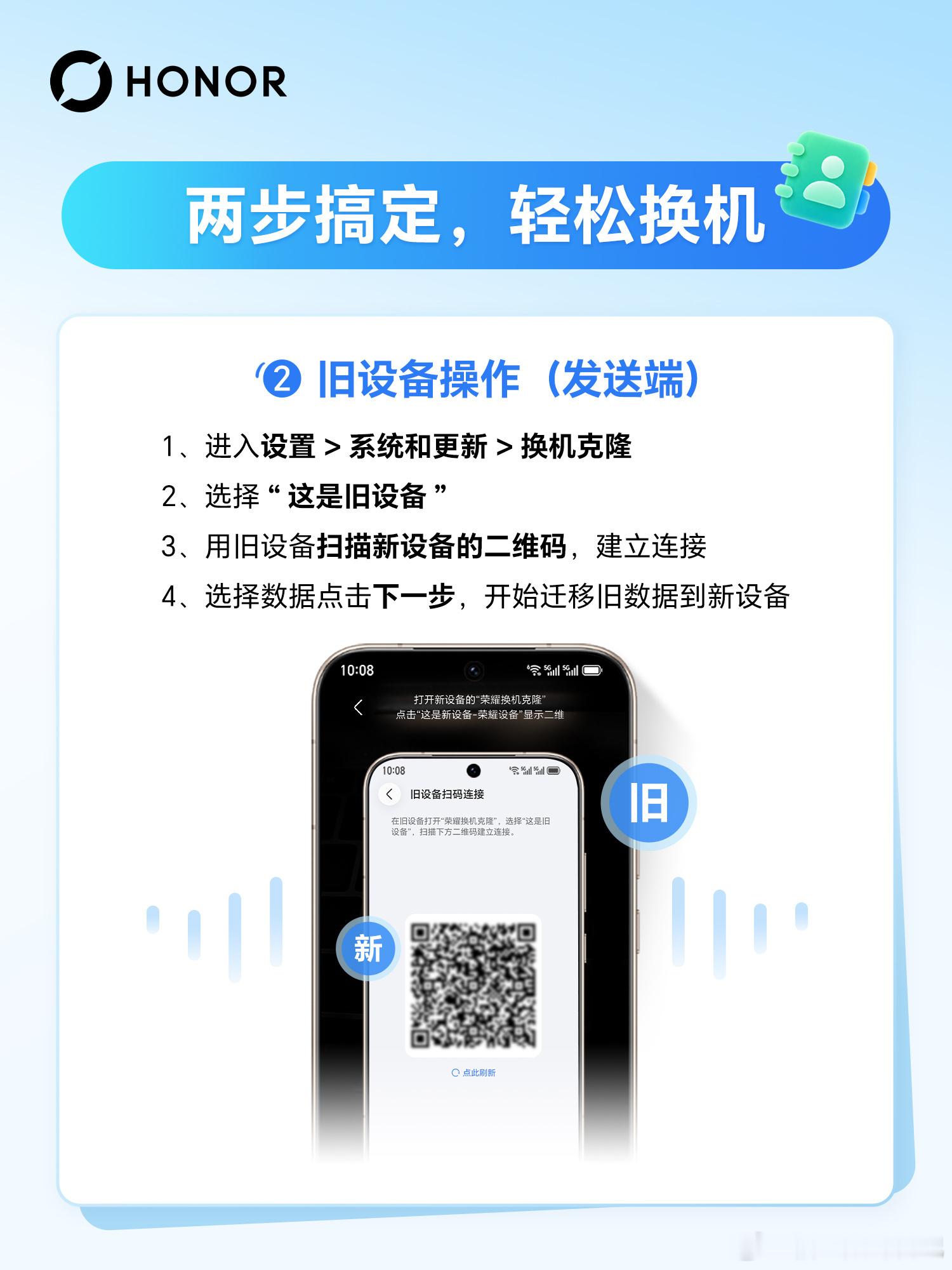 刚换了新手机，旧手机里的几万张照片、通讯录和各种APP怎么搬最省事？荣耀【换机克