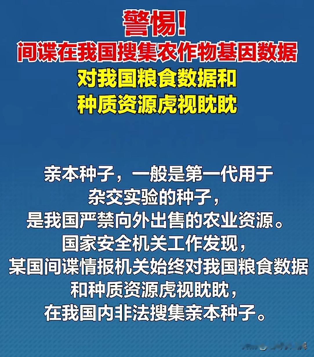 接连几日，官M连续发声，集中报道了某国Q报人员试图窃取我农作物基因数据的消息，并