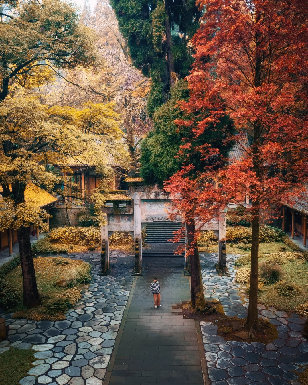 接下来的灵岩寺，堪称成都秋色天花板了吧！