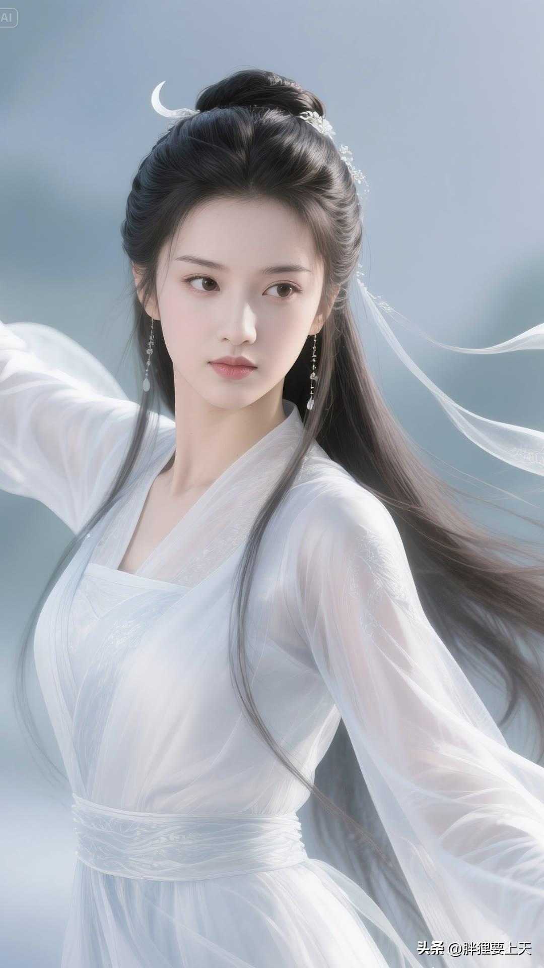 烟笼寒江雪满舟，红伞斜倚暮云收古风美女。美女人像群 高清美女 古风 汉服