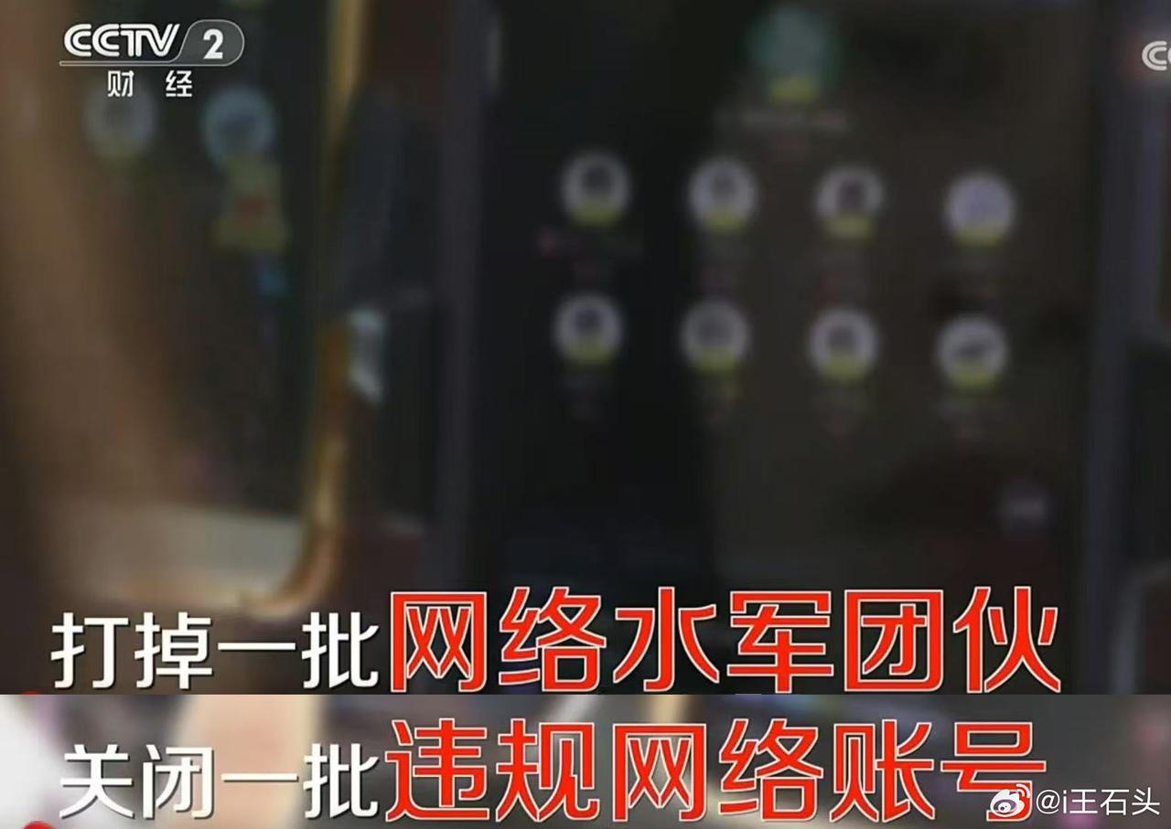 打掉一批网络水军团伙，关闭一批违规网络账号。
这个你看具体哪些账号因为违法被彻底