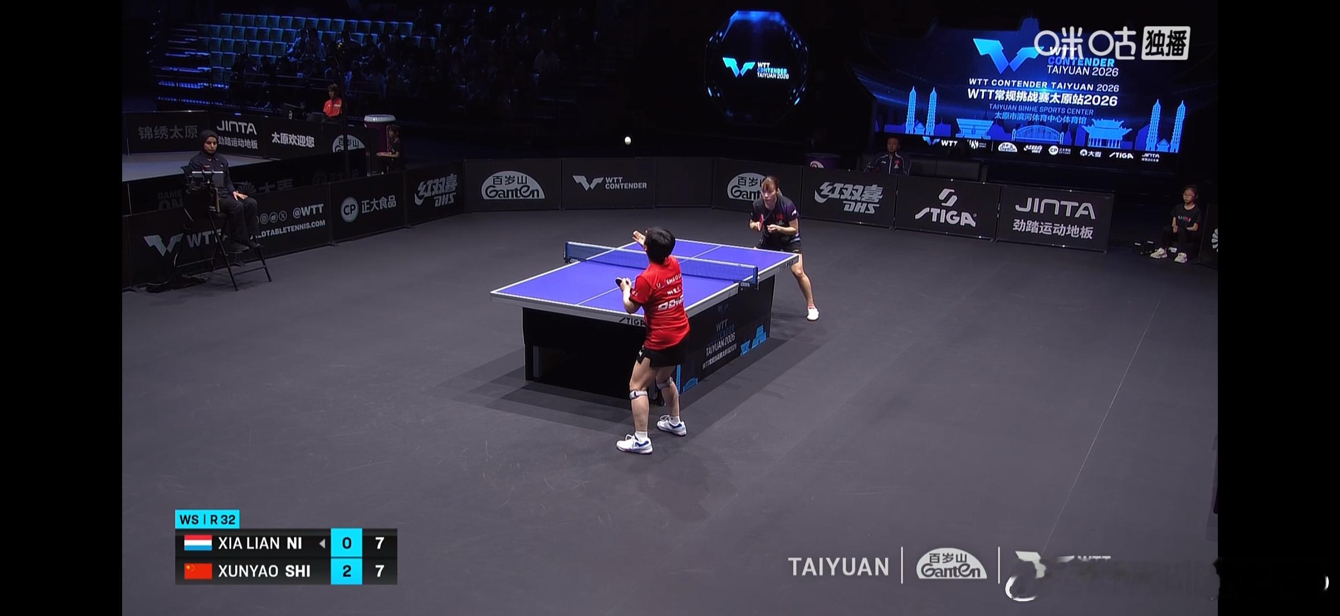 WTT常规挑战赛太原站2026wtt 女单1/16决赛：🇨🇳石洵瑶3比0倪夏