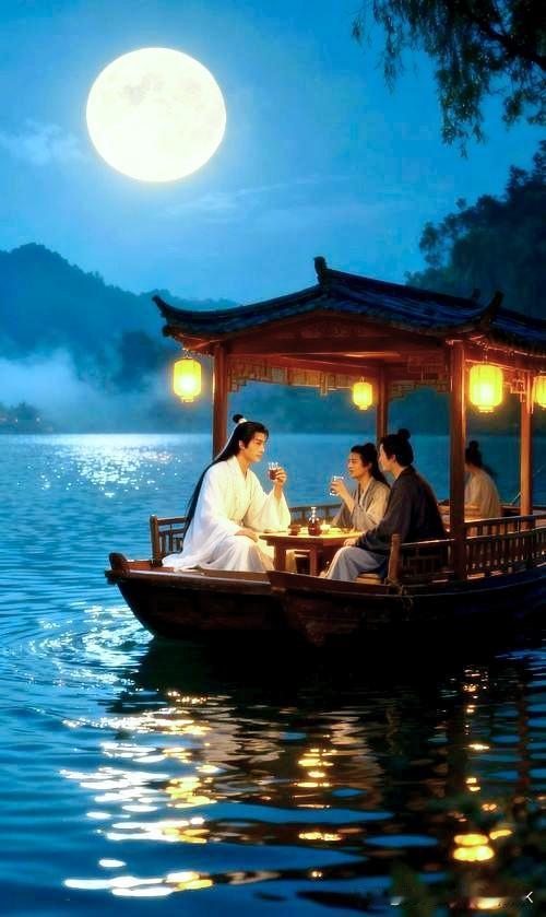 《青县遇旧》
——明·李时勉
晚过小邑暂徘徊，
归友相邀醉一杯。
高枕西风随棹去