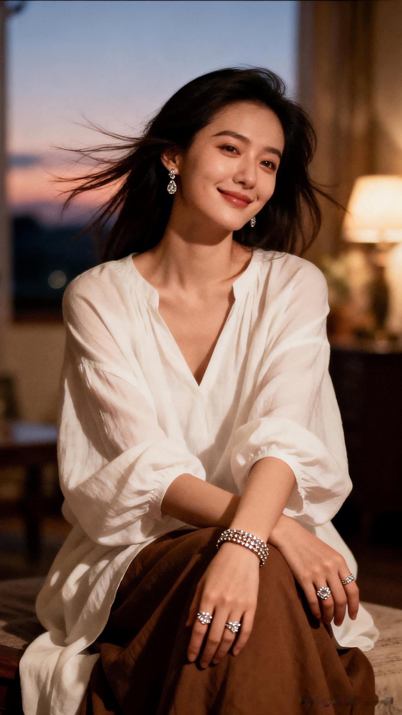优雅白衬衫与复古珠宝的完美搭配，尽显都市女性魅力！💎✨