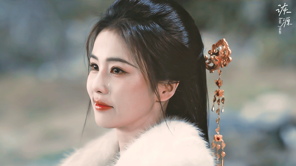 白鹿 《唐宫奇案》李佩仪 / 动图▷EP34-08 披发+蓝斗篷-夜 含泪（这里