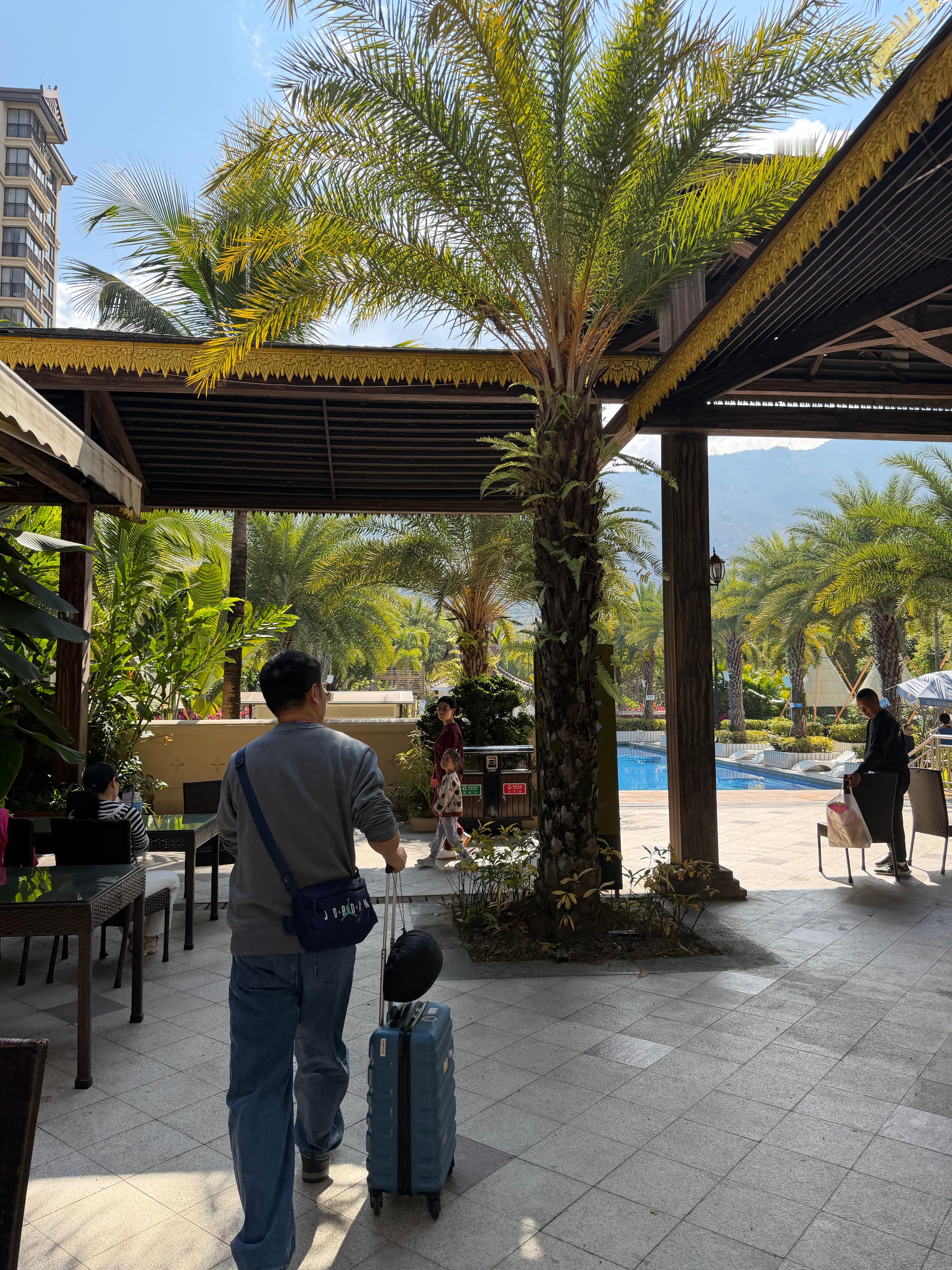 在西双版纳偶遇，真是巧了，刚拿手机看湖人比赛呢。 西双版纳