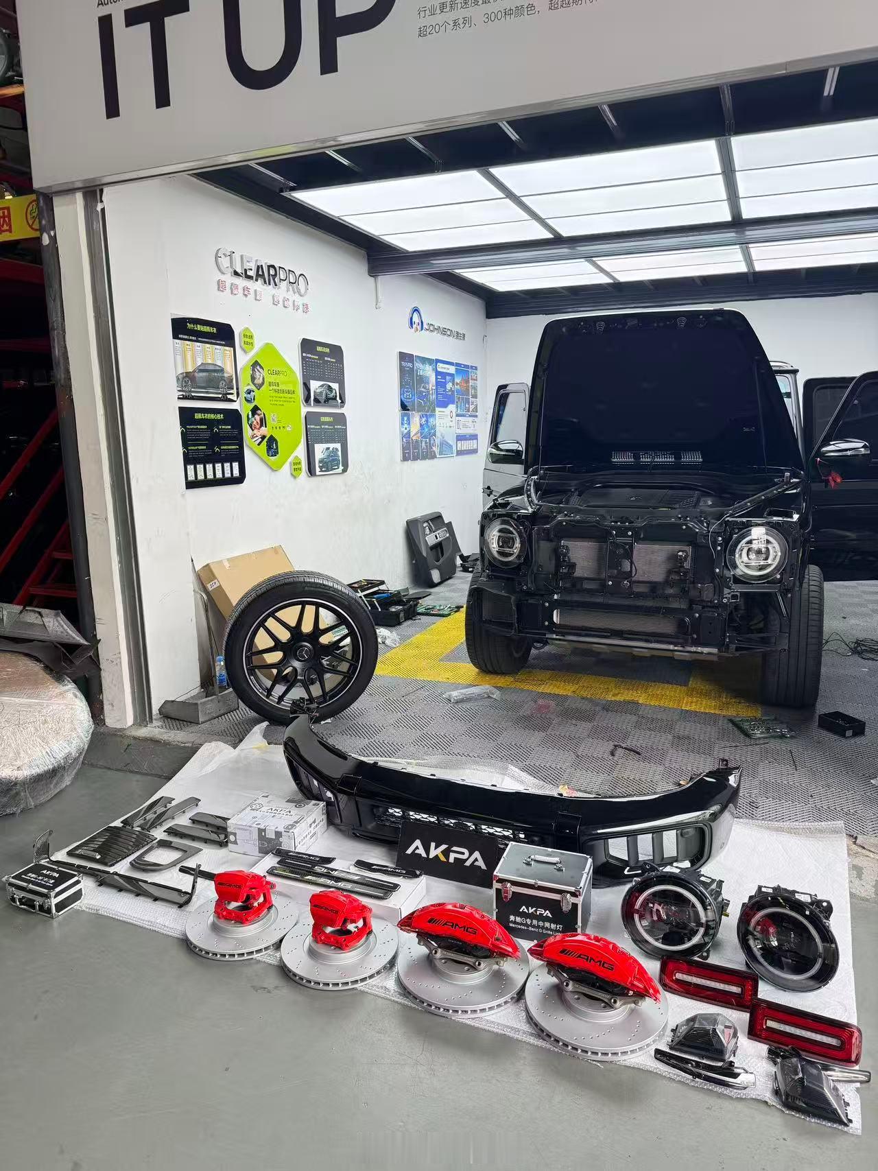 湖南长沙新款G500满改暗夜版G63⭐ 副厂包围喷原厂漆，原厂内衬，原厂前杠下支