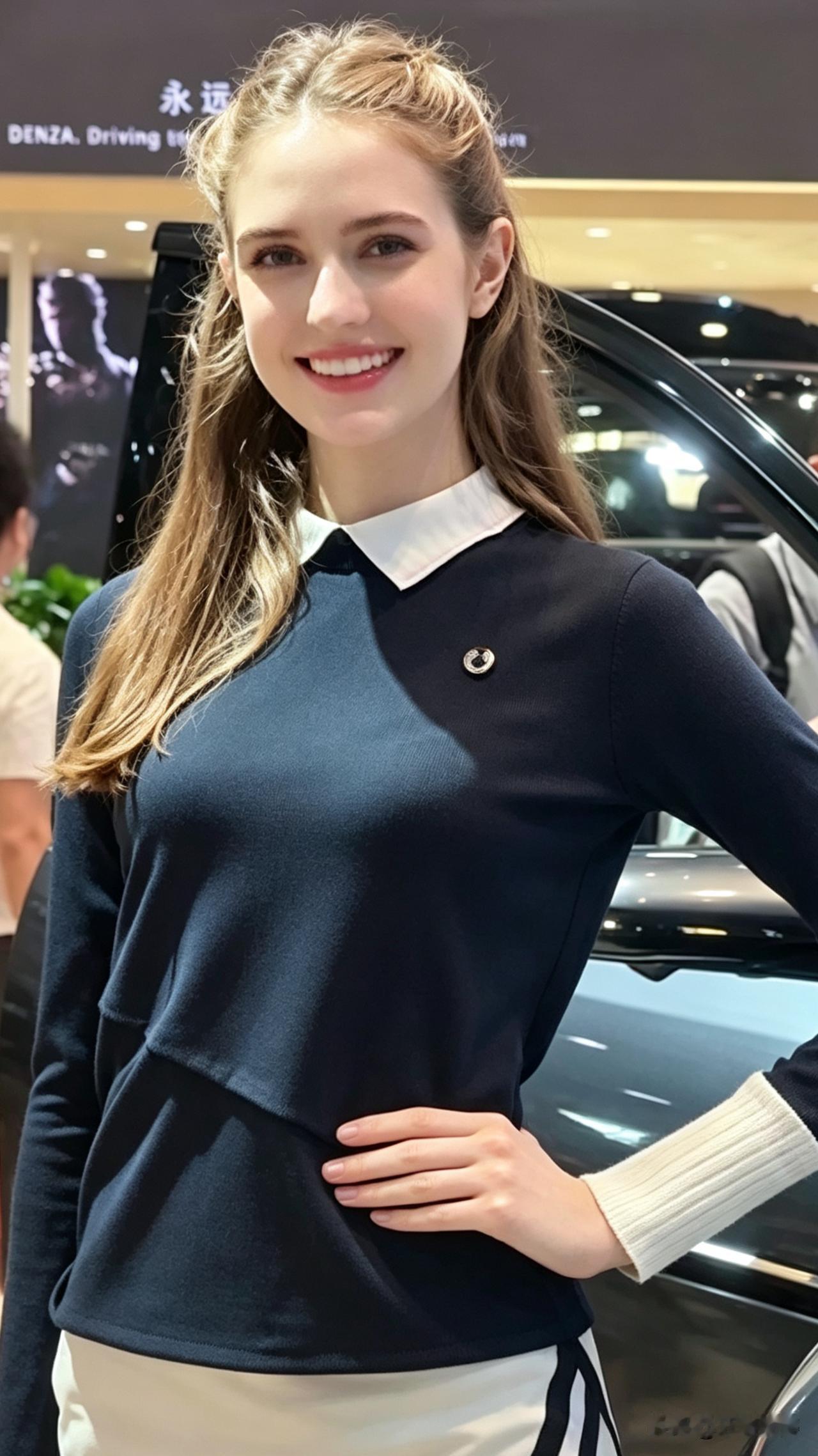 深圳车展，第一看到国外车模小姐姐，真的好漂亮。