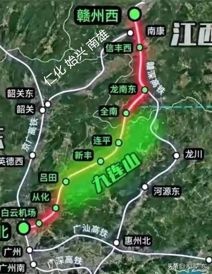 广州到赣州高铁有三条线路可供参考。目前，广州到赣州的已建成的线路途经增城、博罗县