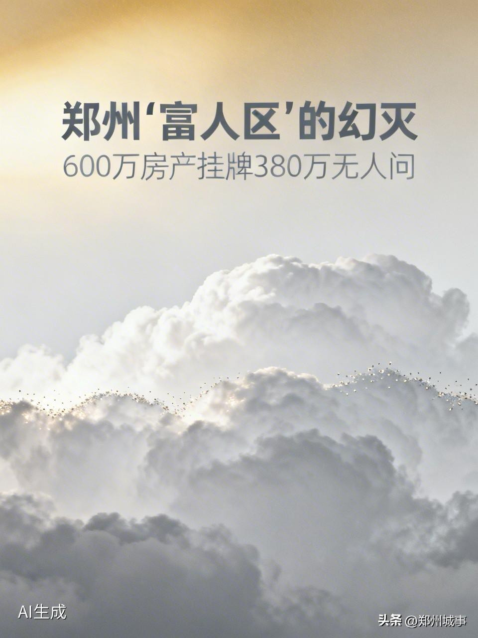 💔 郑州"富人区"的幻灭：600万买的房，现在挂牌380万都没人看...

刚