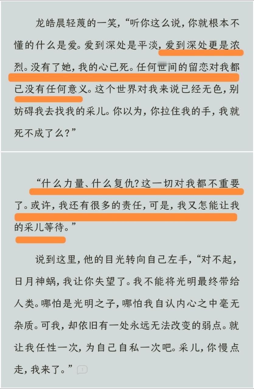 龙皓晨：什么力量 什么复仇 这一切都对我没有意义 没有采儿 我的心一死 世间的留