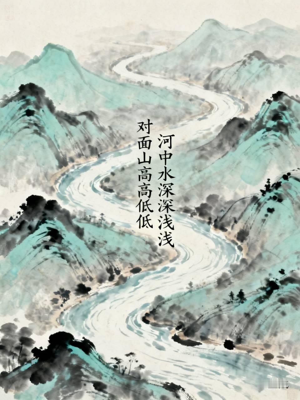 下联：对面山高高低低。
