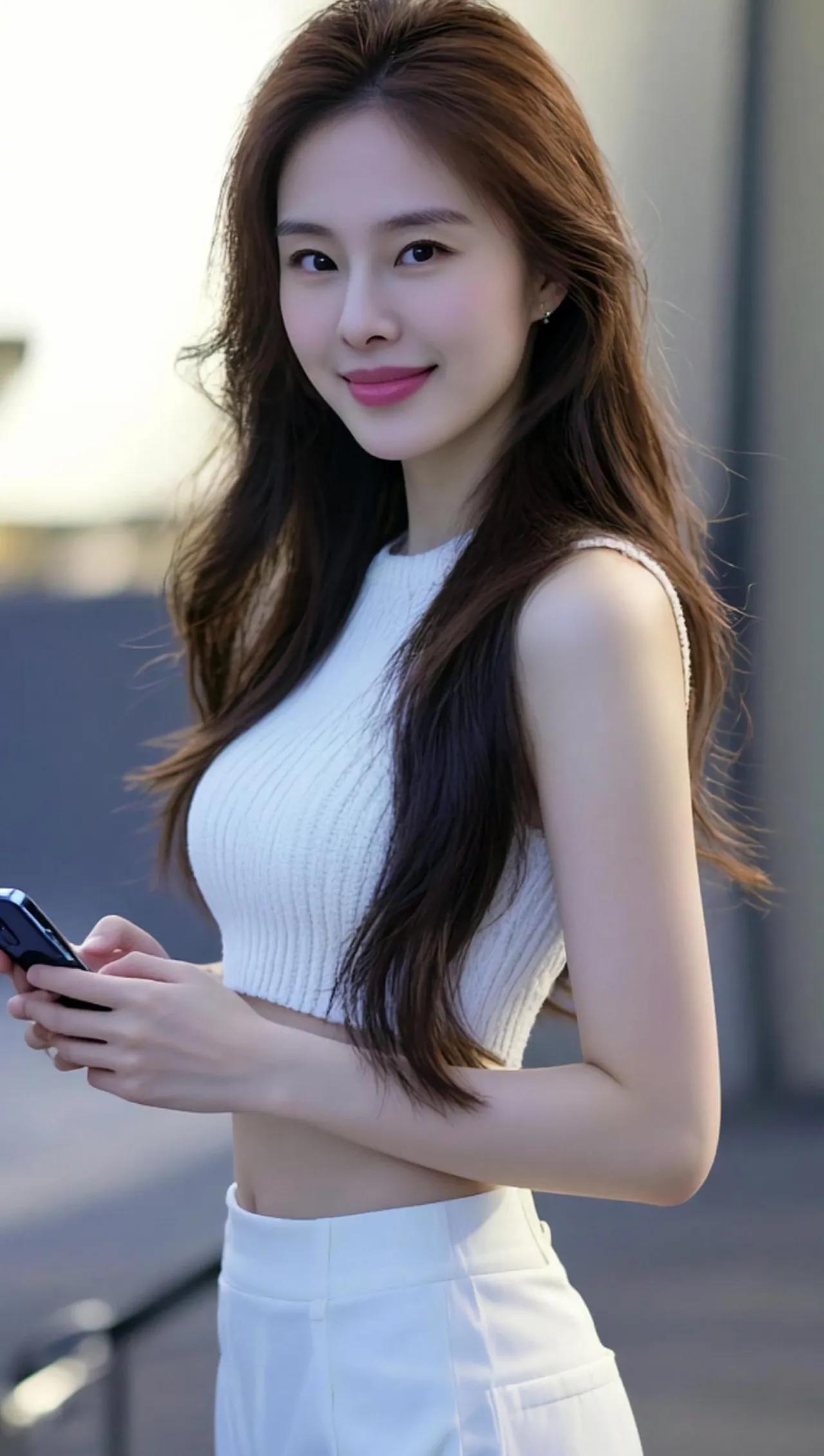 纯白穿搭，解锁夏日清爽感🌿
一身干净的白色穿搭，自带温柔滤镜。短款针织背心线条