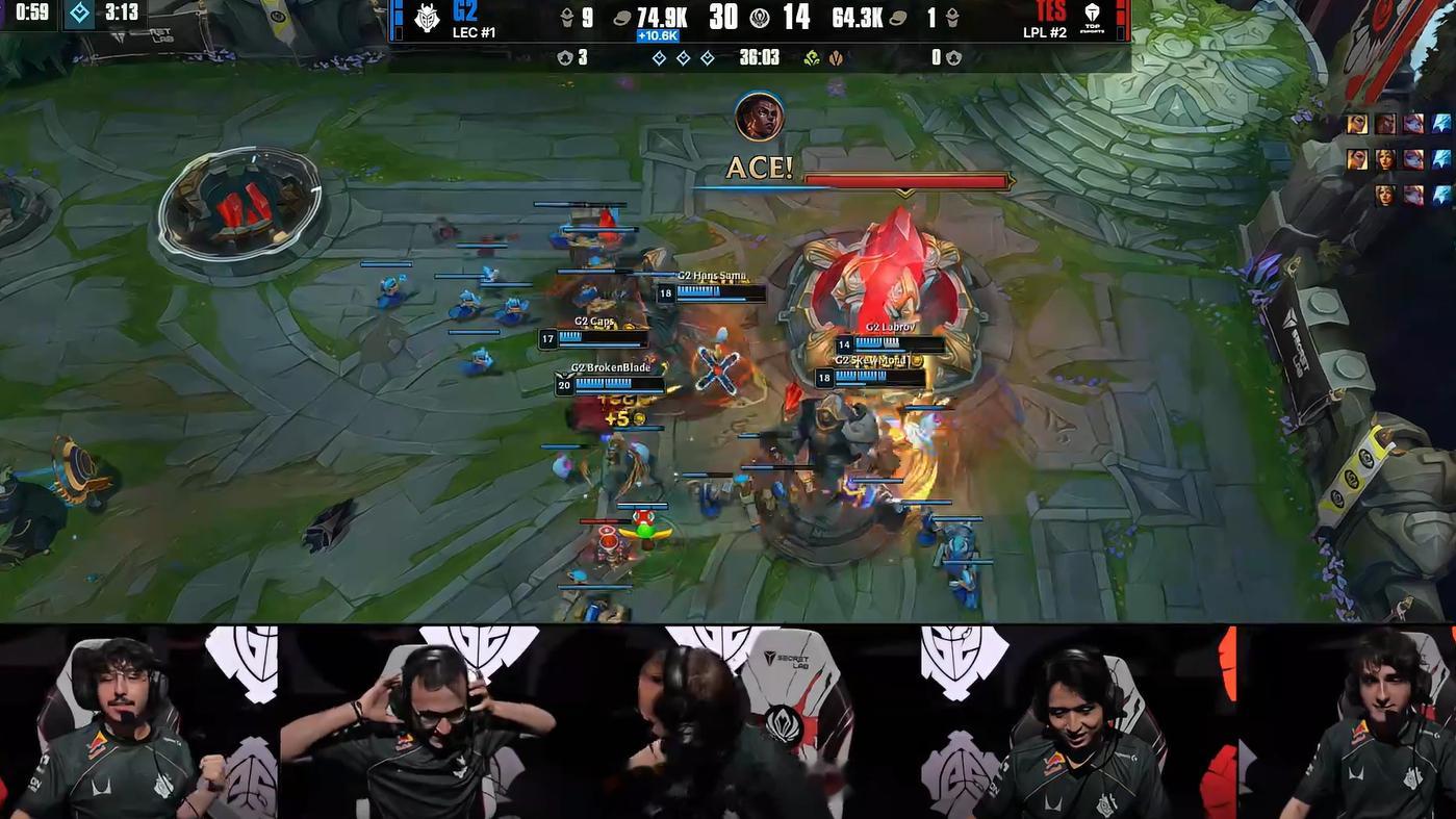 英雄联盟G2让二追三TES G2让二追三TES！ G2战胜TESG2对战TES
