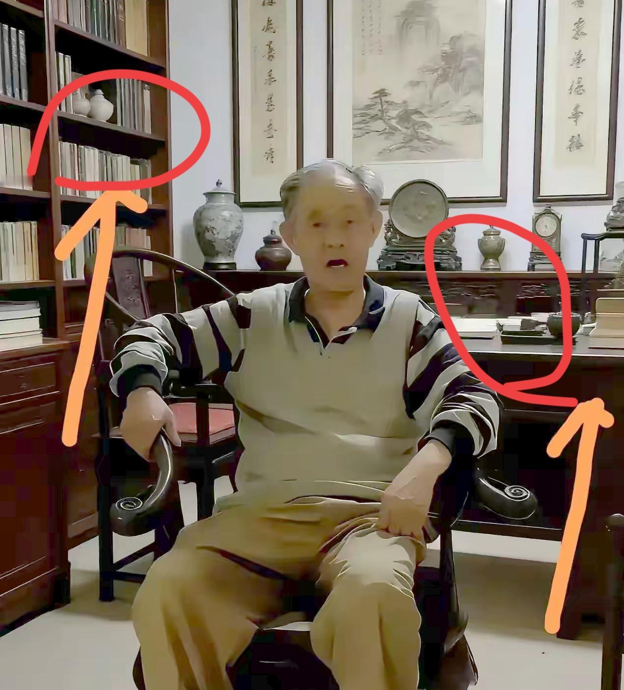 南博前院长晒居家照“卖惨”，说81岁身体欠佳盼放过。
结果网友一眼盯紧背景：黄花