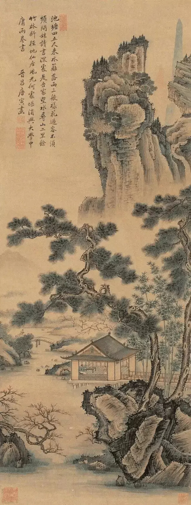 唐伯虎精品国画（三）。唐伯虎的一生是坎坷的，晚年唐伯虎的放达，是他对物质与精神、