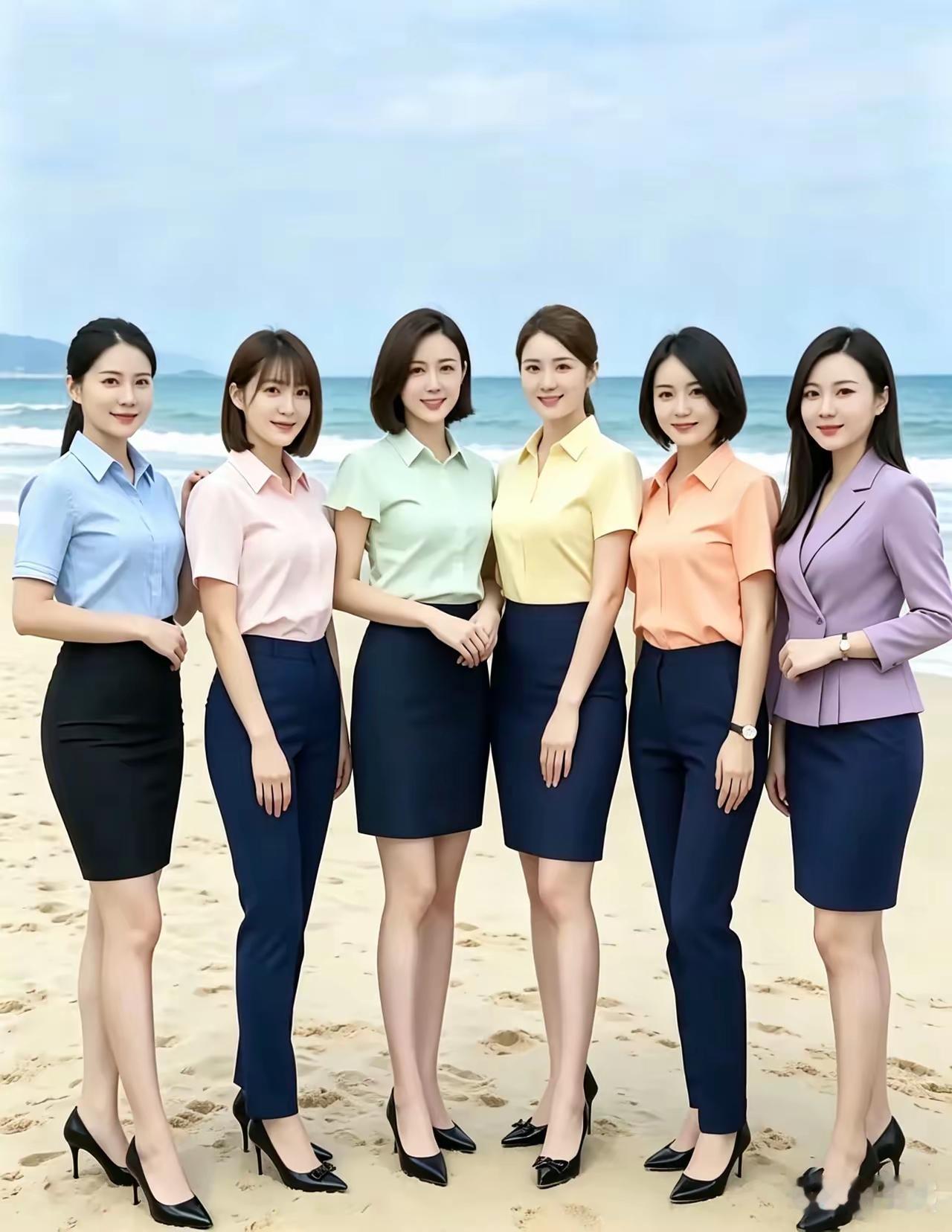 你心目中的美女定义是什么样的图上6位美女，谁的职业装更好看？如果让你选一位当秘书