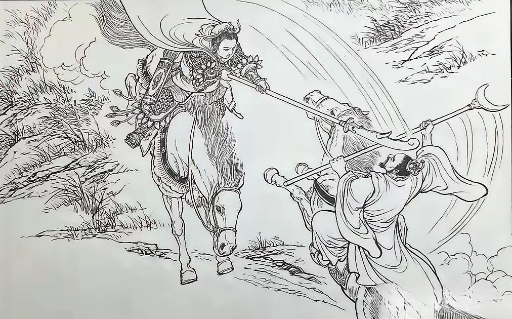 老道见元帅林文善被杨继业生擒活捉，吓得他魂飞天外，拨马向东跑去，却被花...