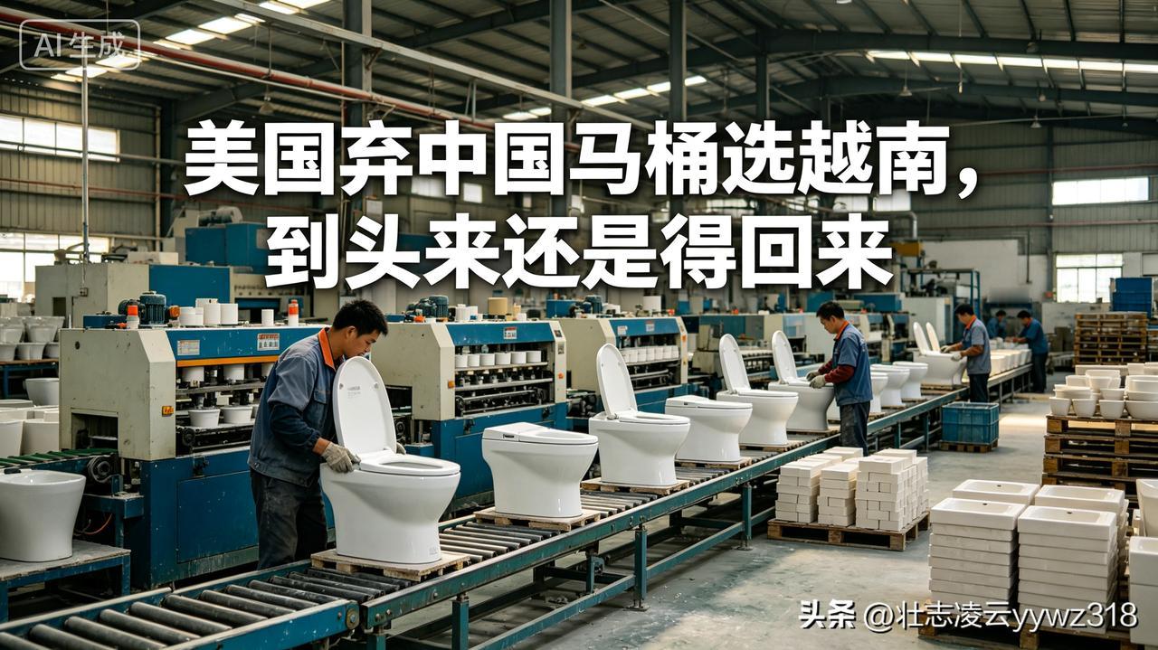 真不是我吹牛，前几年就有美国智库放话，宁愿多花30美元从越南买马桶，也要把供应链