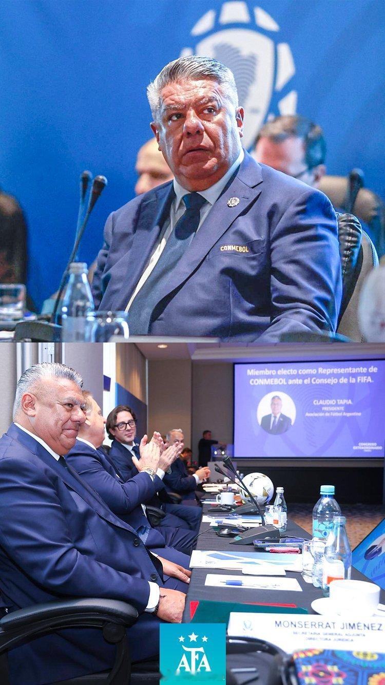 AFA阿根廷足协主席克劳迪奥·塔皮亚被正式任命为南美足联在国际足联理事会的代表。