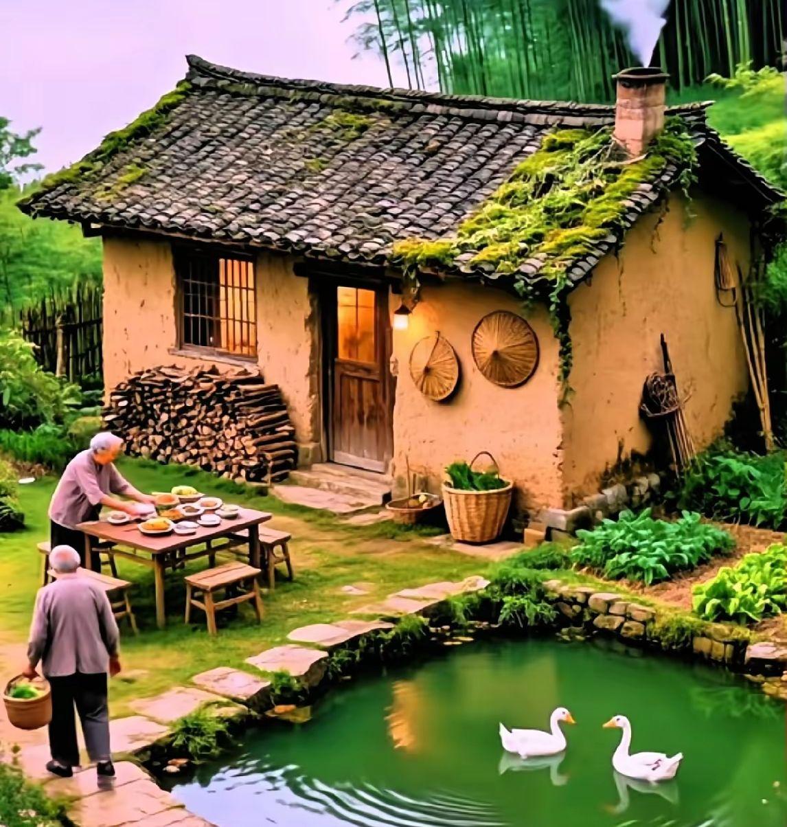 故园炊烟
檐下雏莺试语哗，
庭前稚子戏泥沙。
娘亲唤饭斜阳里，
一缕炊烟绕晚霞