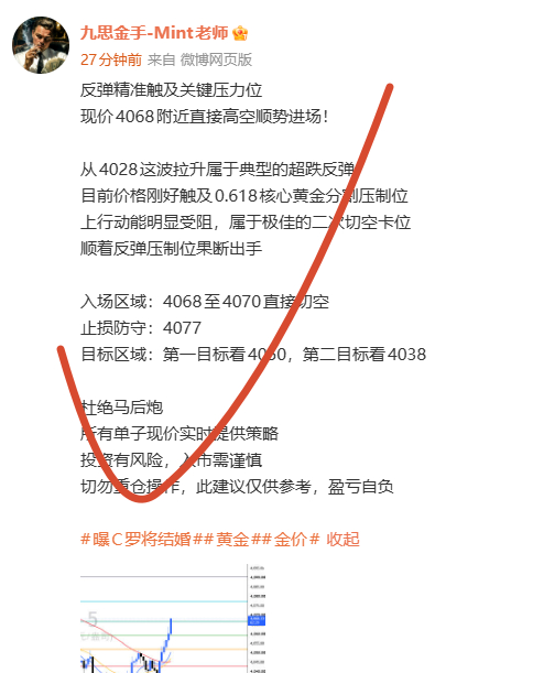 4070高空精准下砸100点利润再次轻松收割！刚刚在0.618压制位布置的407