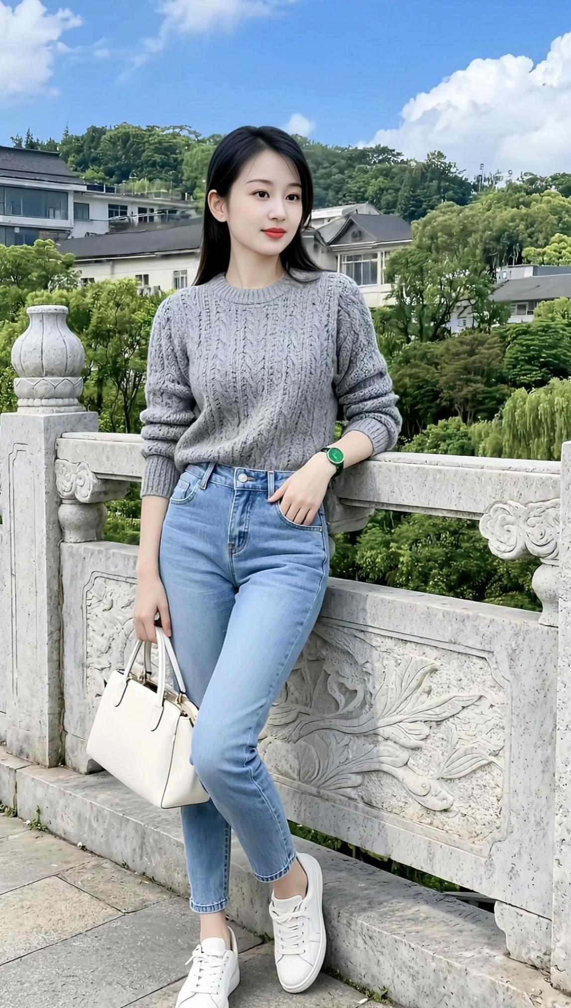 山野休闲照 甜美女孩穿搭 少女写真 抖音小助手dou上热门