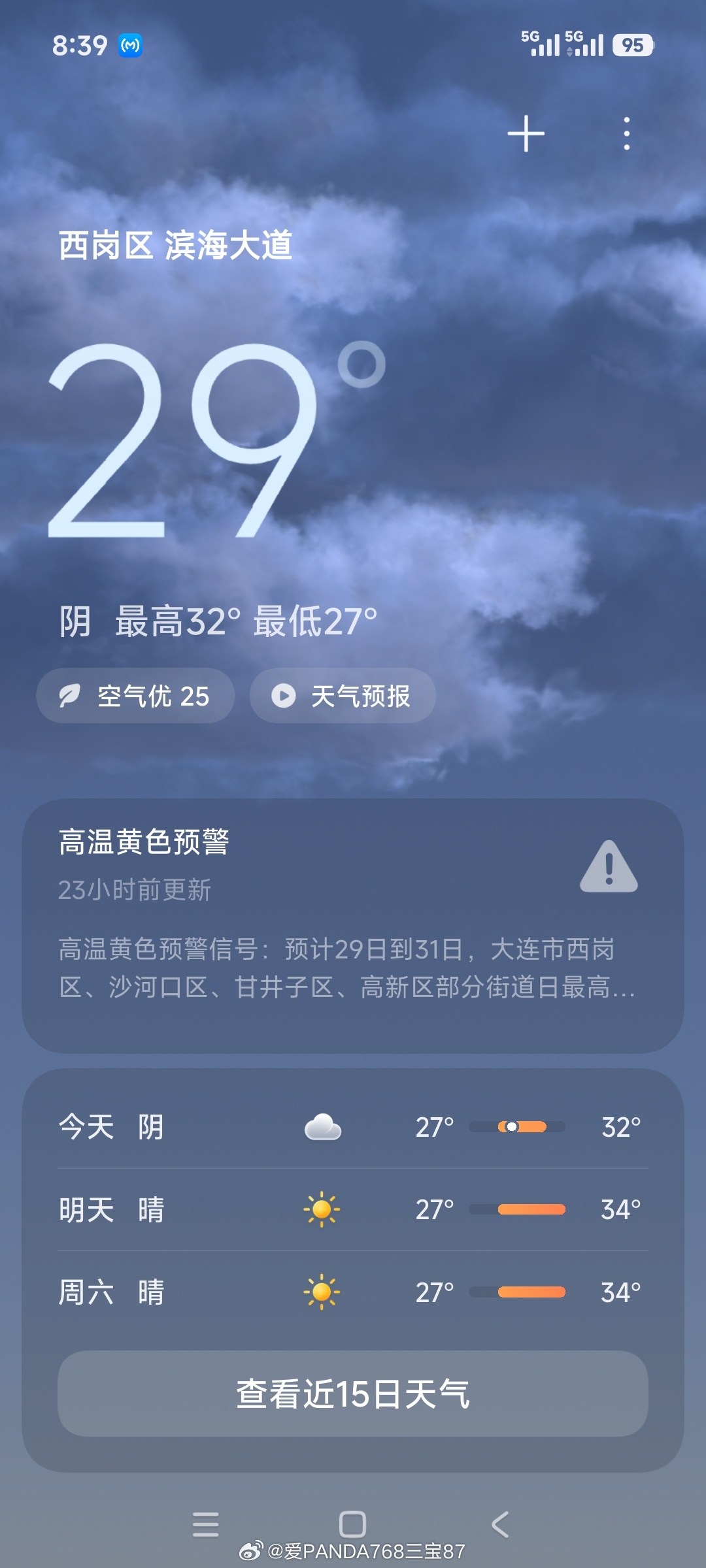 大熊猫飞云 云云呐！大连最热的天儿 