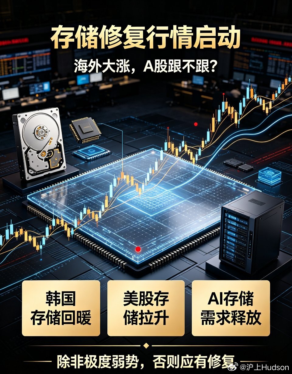 隔夜美股给出明确信号，A股存储修复行情将至隔夜美股盘面已经提前演绎出清晰的存储赛