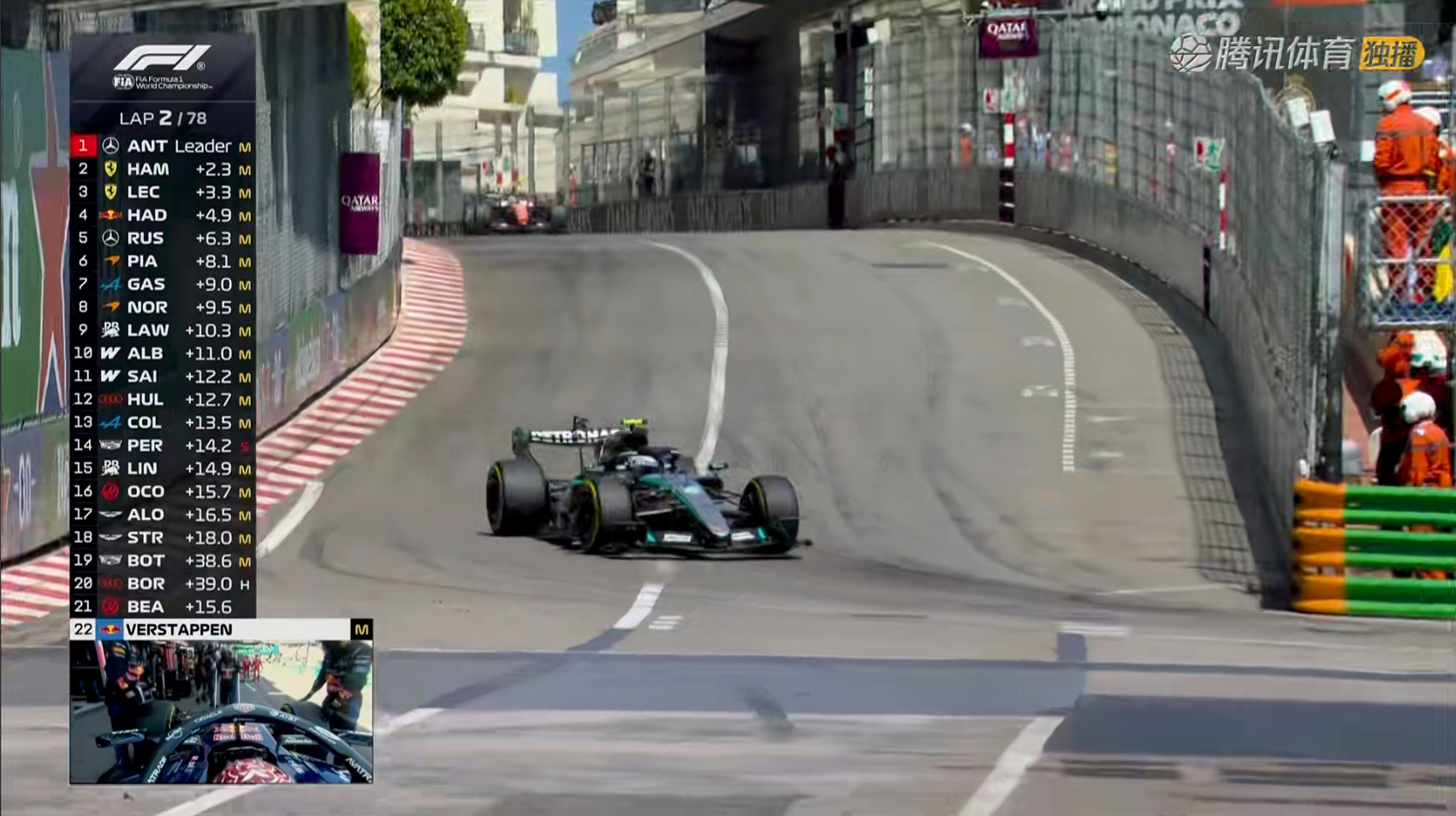 维斯塔潘回到维修区退赛……F12026F1摩纳哥大奖赛