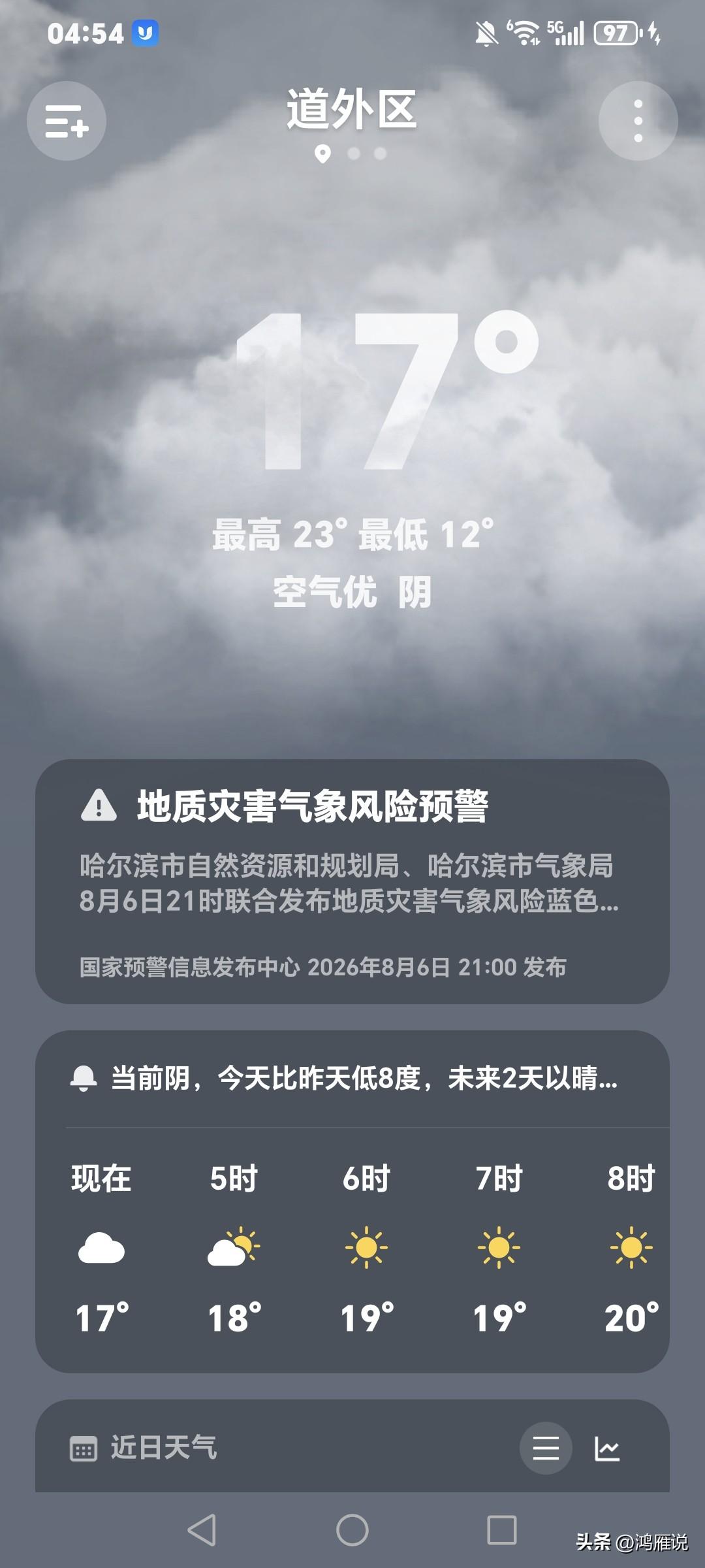 昨天全网刷屏似的都在盼望8月7号，这不就来了么？夸差一下，凌晨我被冻醒了！
  