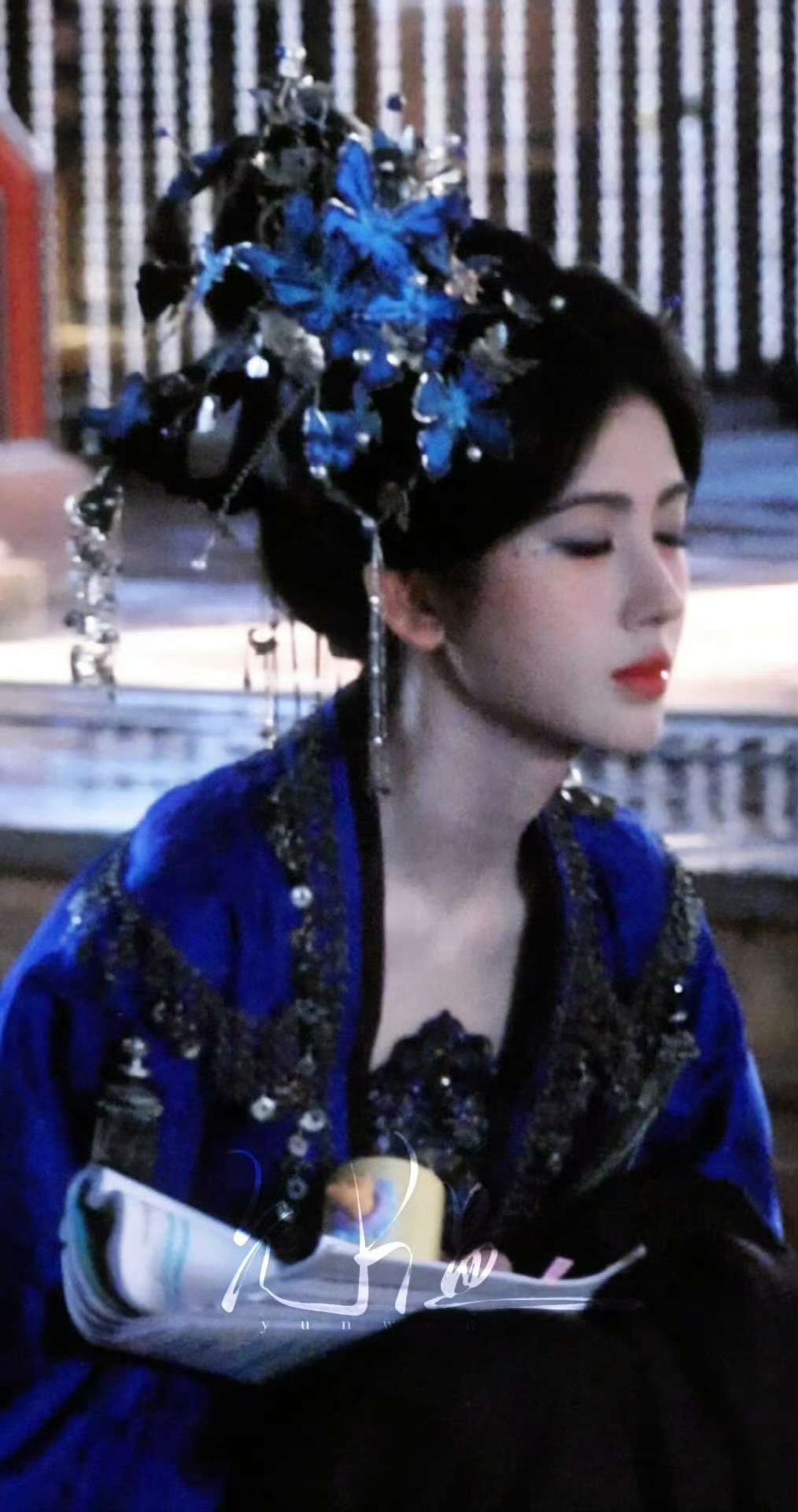 鞠婧祎蓝色适配度💙鞠婧祎蝴蝶妖姬