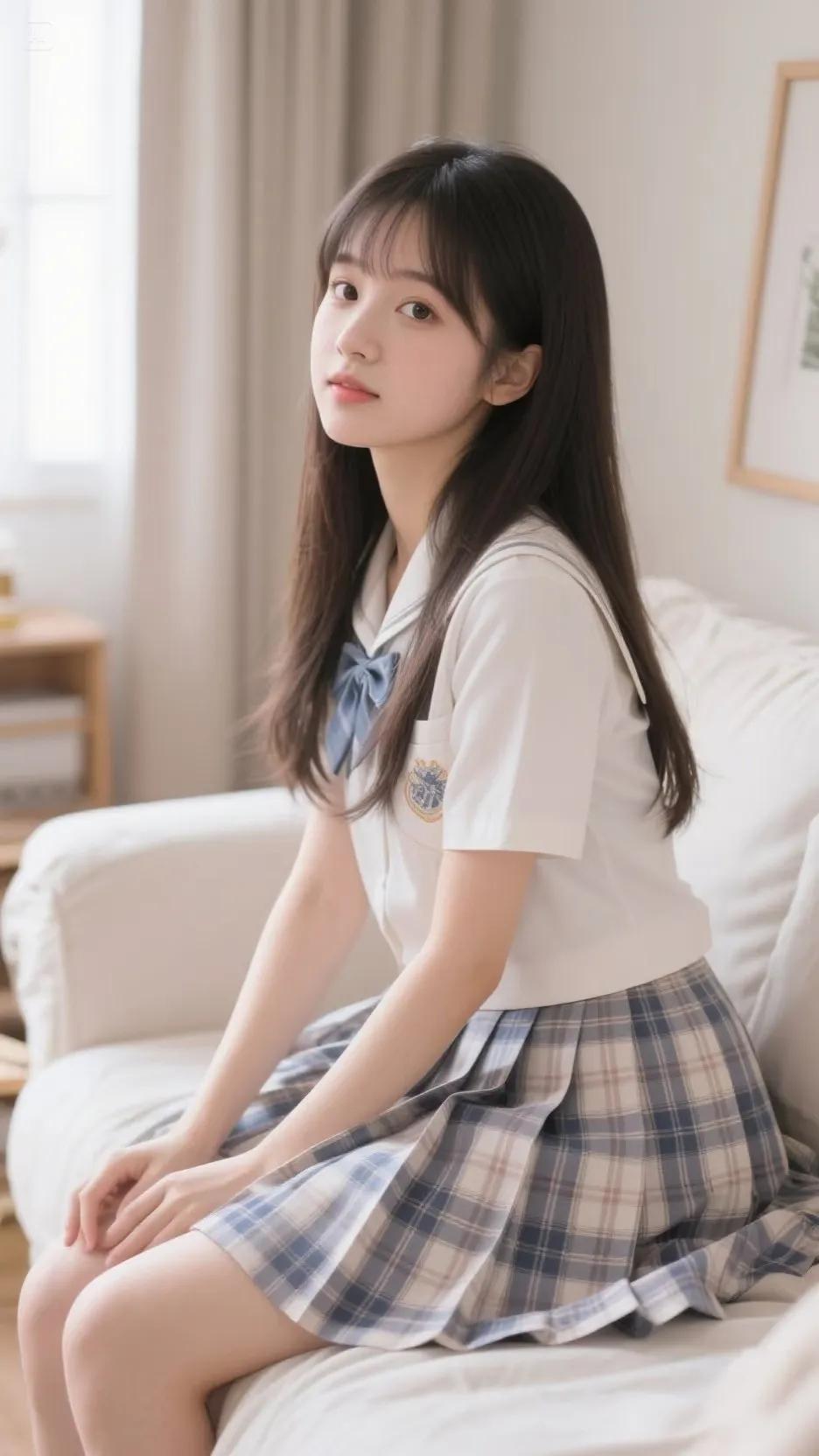 少女心满满，校园风穿搭，清新自然