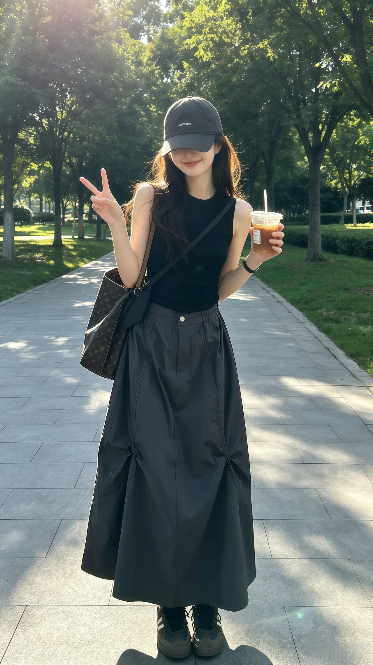 自由松弛感穿搭 喜欢这种随性松弛感 半身裙工装裙穿搭